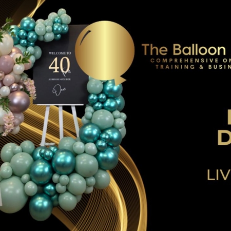 The Balloon Academy balloon tutorial class - easel organic balloon garlands