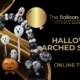 The Balloon Academy online tutorial - arched balloon stacks - halloween black ghost balloons
